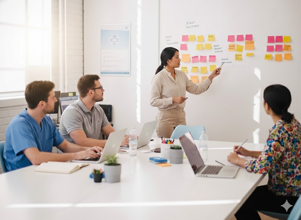 Healthcare professionals in meeting